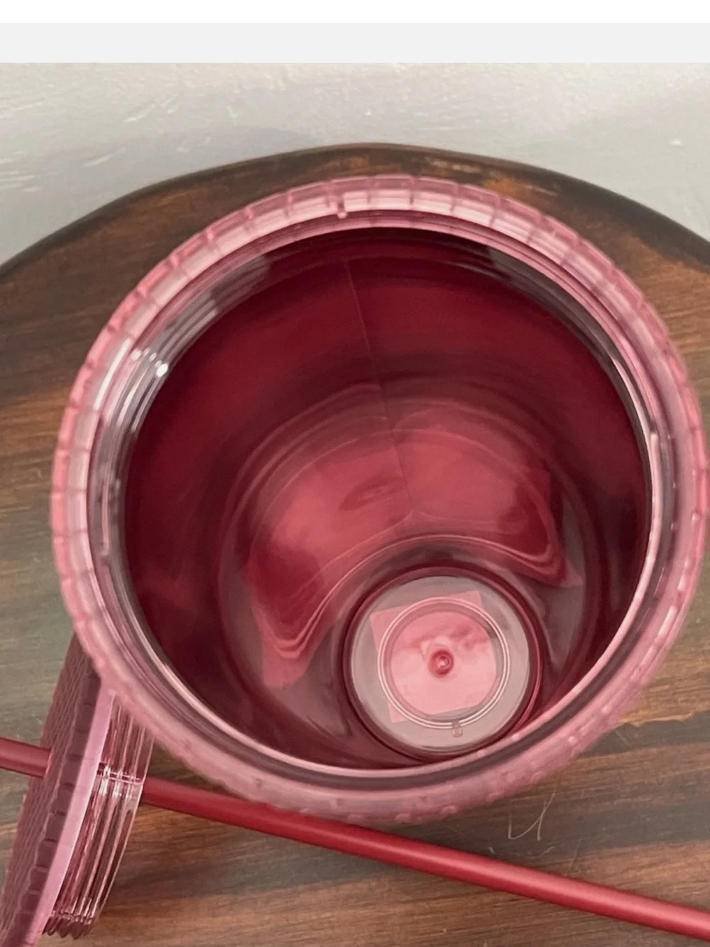 NWT Starbucks Maroon Burgundy Metallic Venti Cold Cup Tumbler 24oz